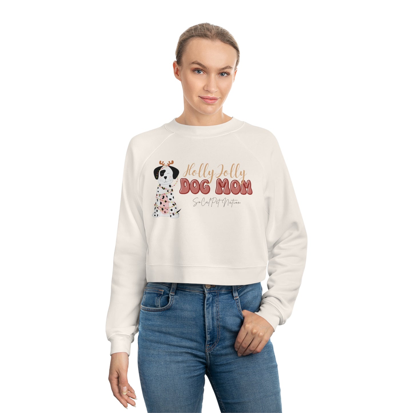 “Holly Jolly Dog Mom” Cropped Crewneck