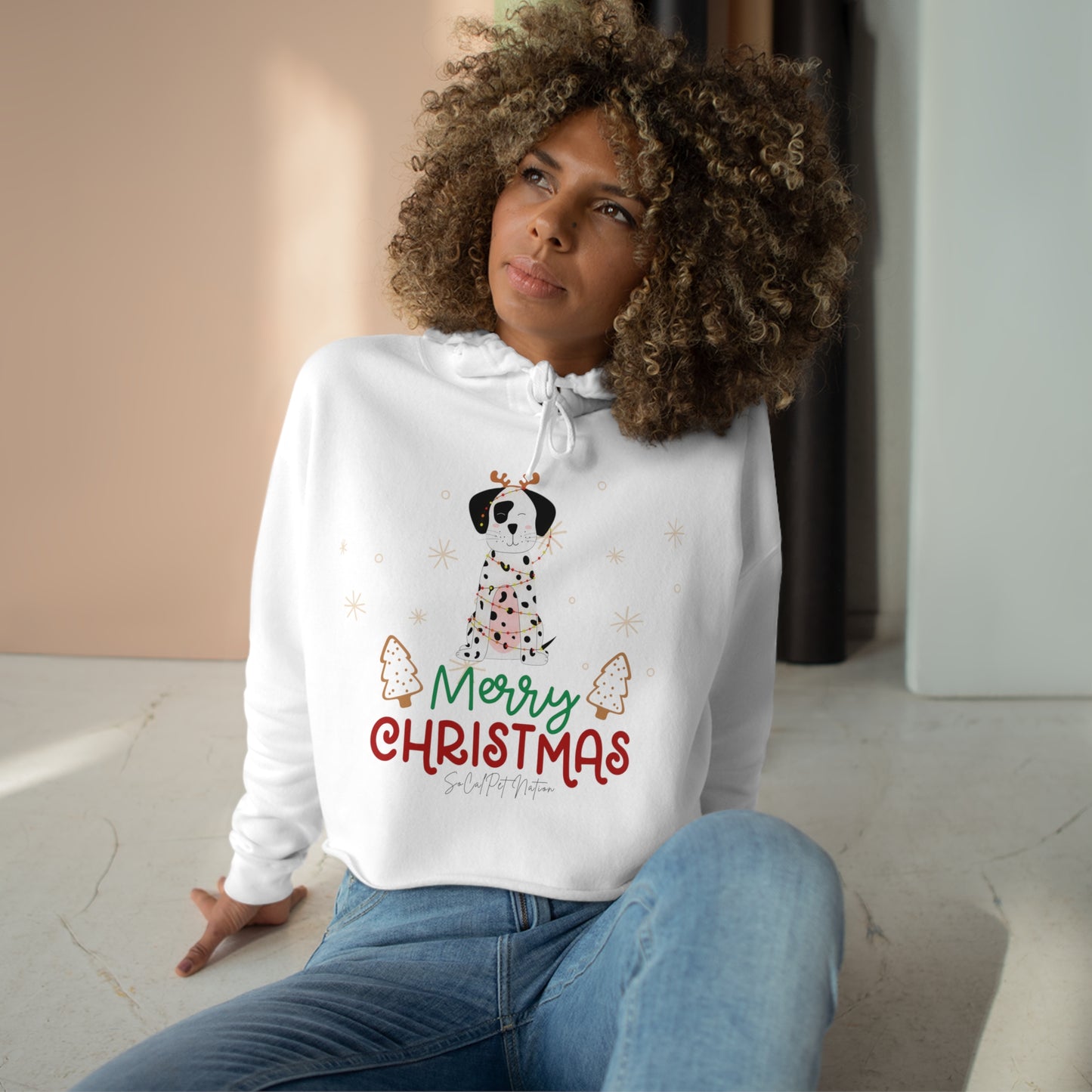 “Merry Christmas Dog” Crop Hoodie