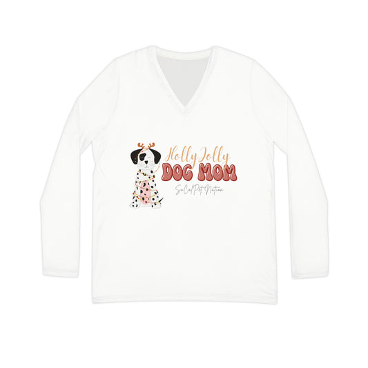 “Holly Jolly Dog Mom” Long Sleeve V-neck