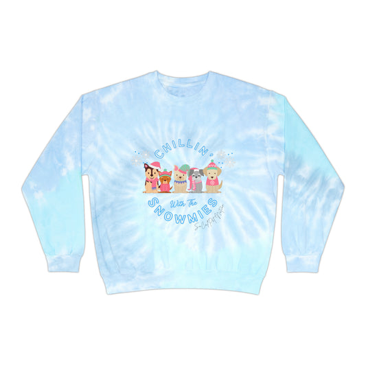 “Chillin with the Snowmies Dogs” Tie-Dye Sweatshirt