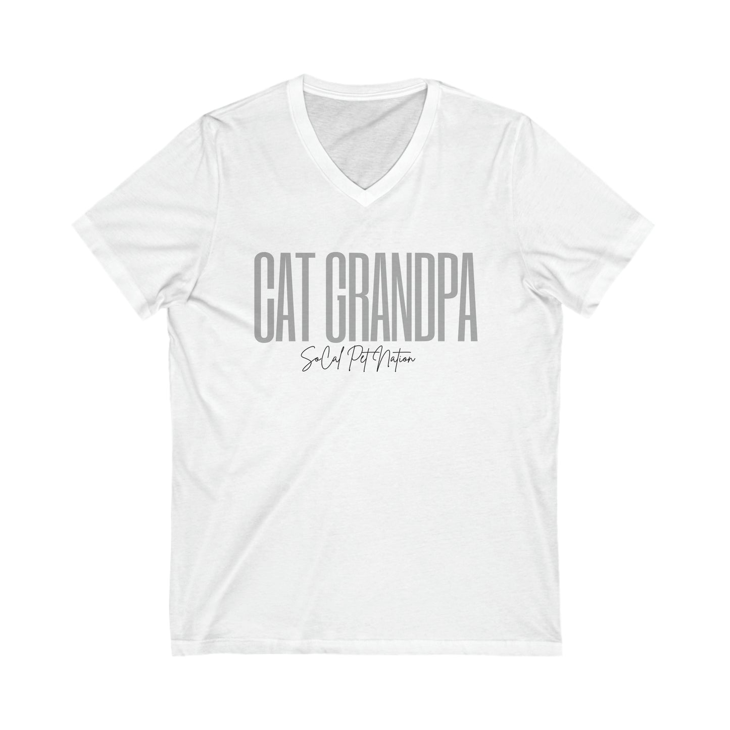 Cat Grandpa Short Sleeve V-Neck Tee