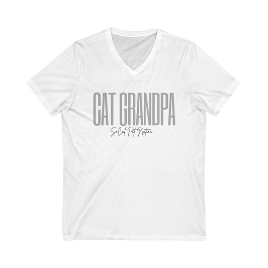 Cat Grandpa Short Sleeve V-Neck Tee