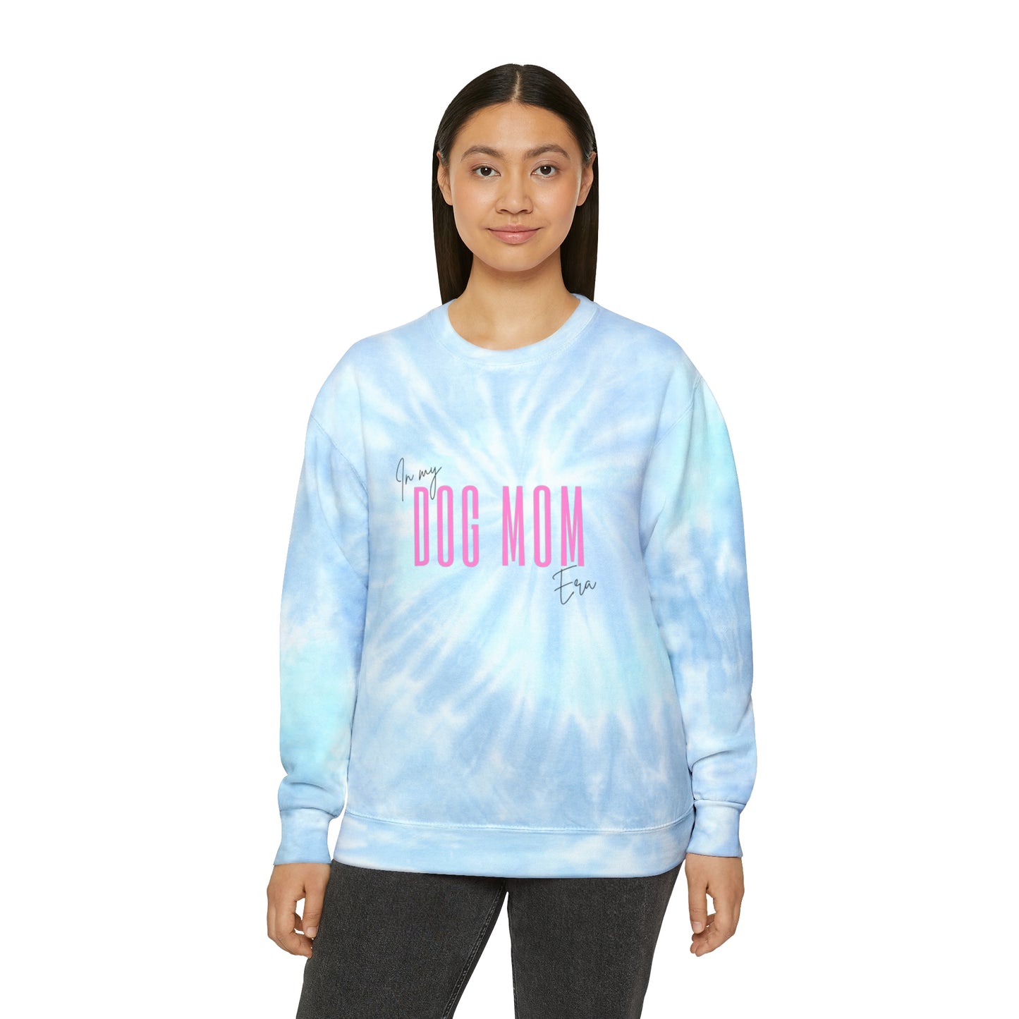 "In My Dog Mom Era" Unisex Tie-Dye Sweatshirt