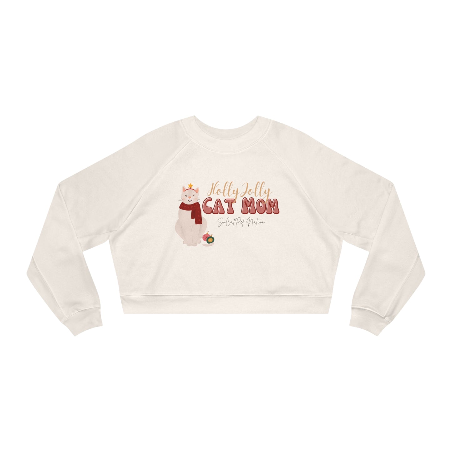 “Holly Jolly Cat Mom” Cropped Crewneck