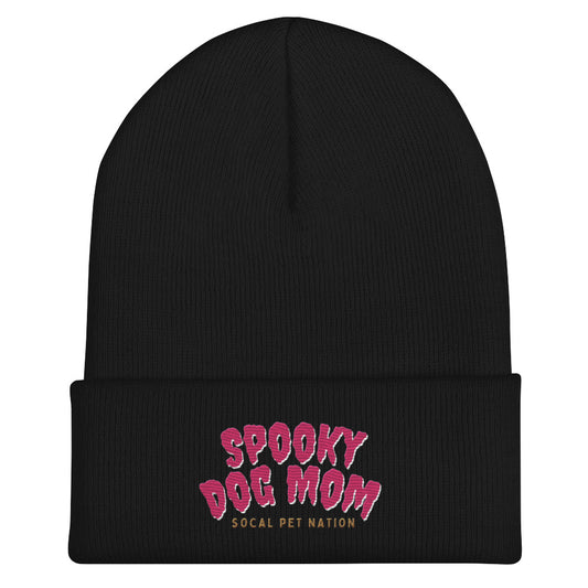 “Spooky Dog Mom” Cuffed Beanie