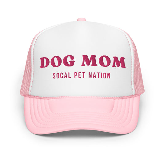 “Dog Mom” Pink Trucker Hat