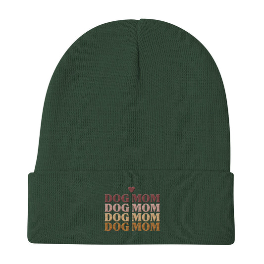 “Dog Mom” Embroidered Beanie