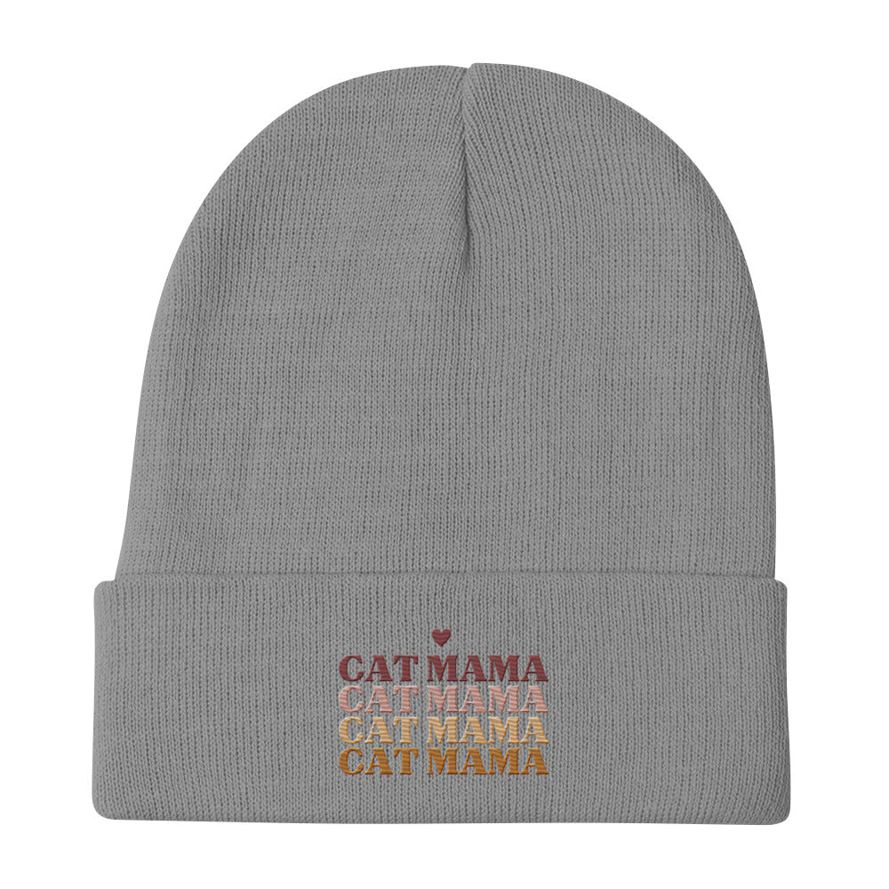 “Cat Mama” Embroidered Beanie