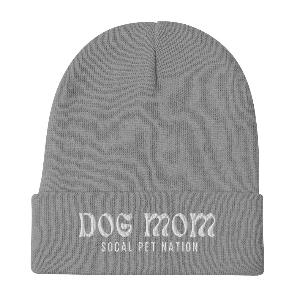 “Dog Mom” Embroidered Beanie