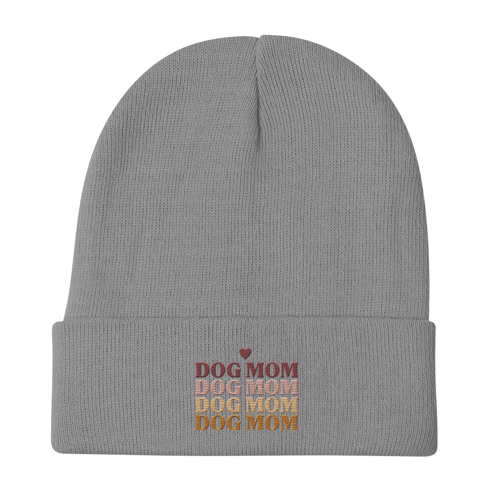 “Dog Mom” Embroidered Beanie