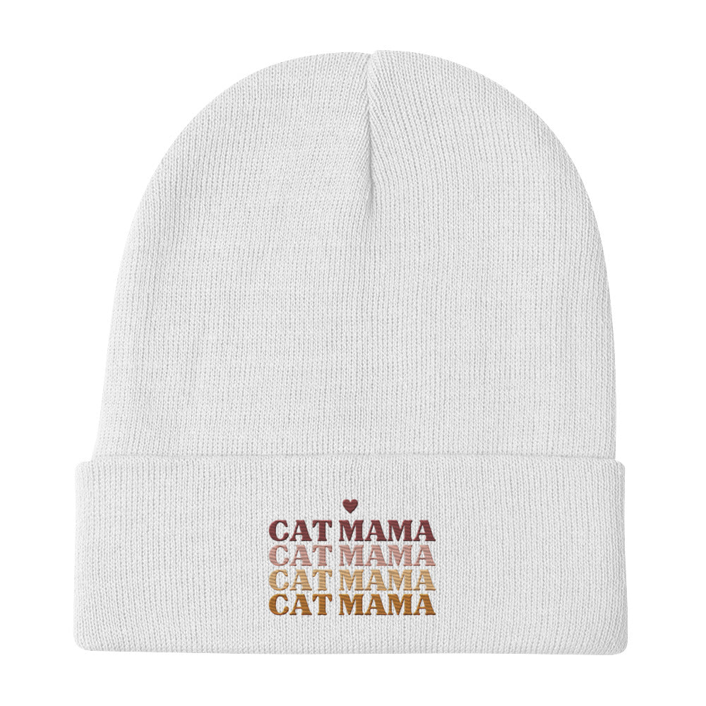 “Cat Mama” Embroidered Beanie