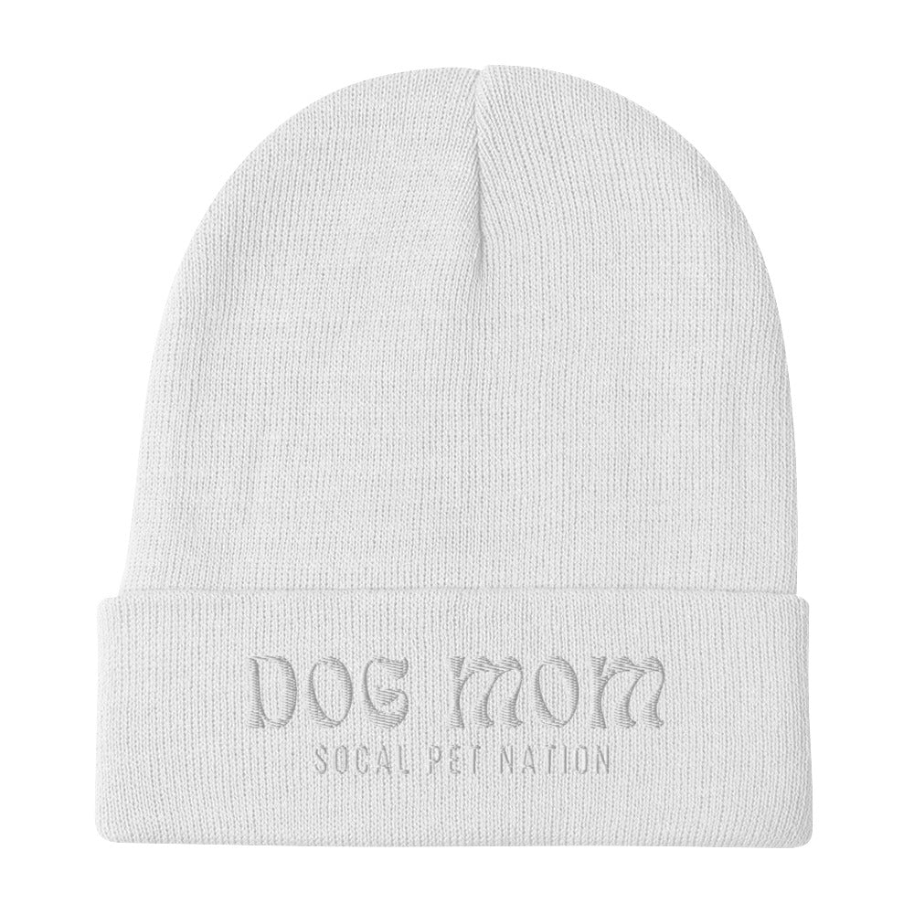 “Dog Mom” Embroidered Beanie