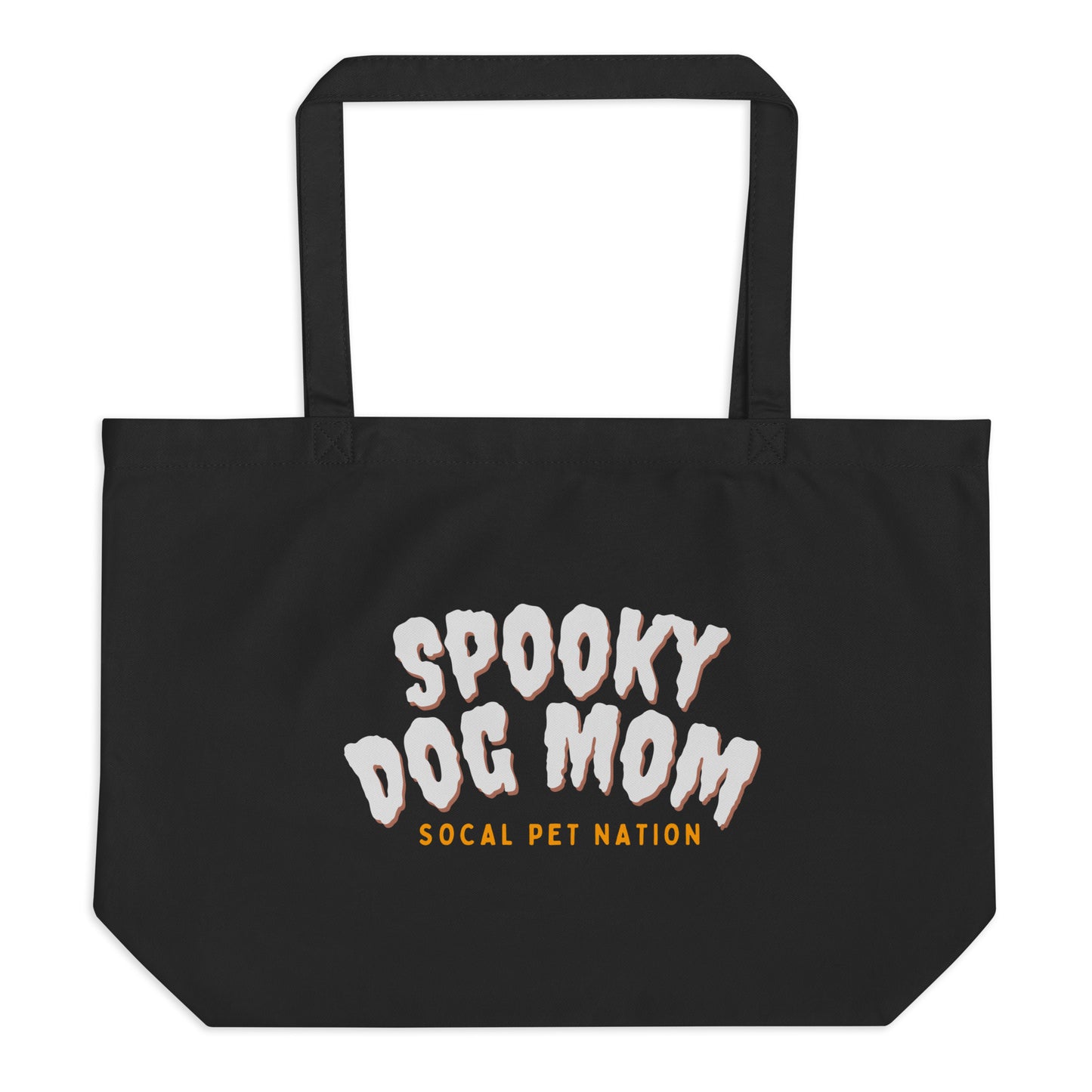 “Spooky Dog Mom” Large Organic Tote Bag