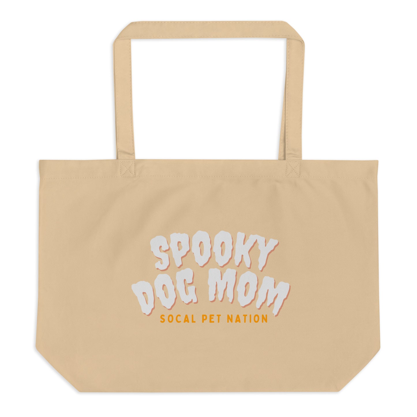 “Spooky Dog Mom” Large Organic Tote Bag