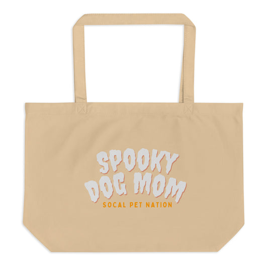 “Spooky Dog Mom” Large Organic Tote Bag