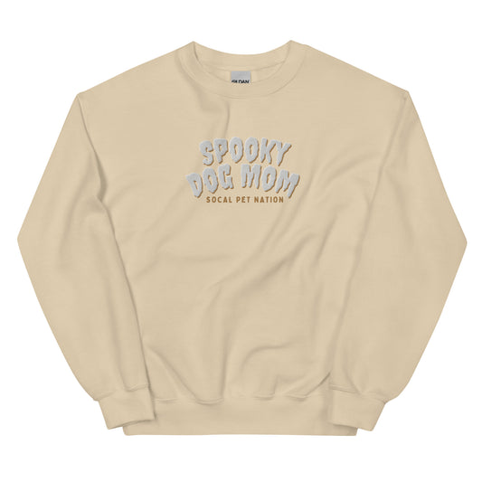 “Spooky Dog Mom” Embroidered Sweatshirt