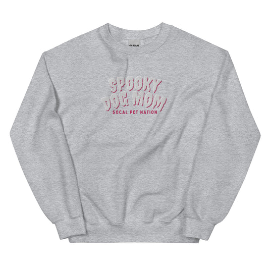 “Spooky Dog Mom” Embroidered Sweatshirt